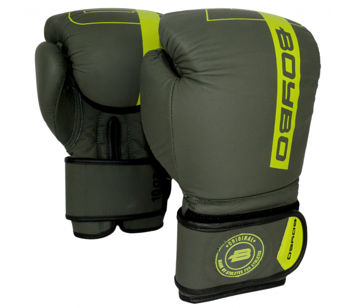 Перчатки боксерские "BoyBo" Fusion BG-092, 12oz серо-зелёный